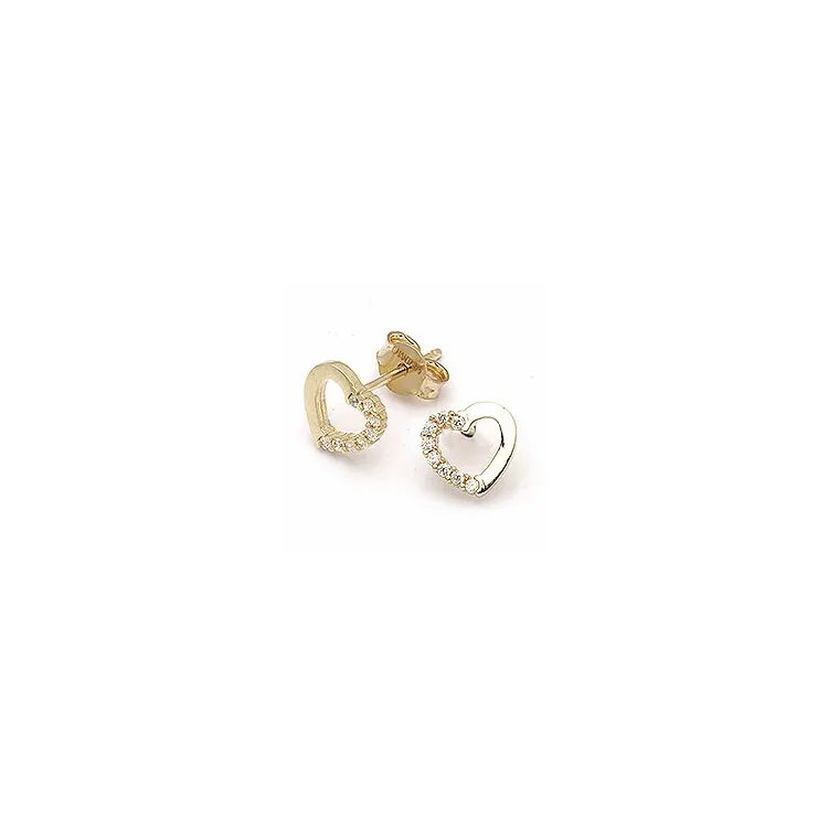 Herz Ohrringe in 9 Karat Gold mit 
