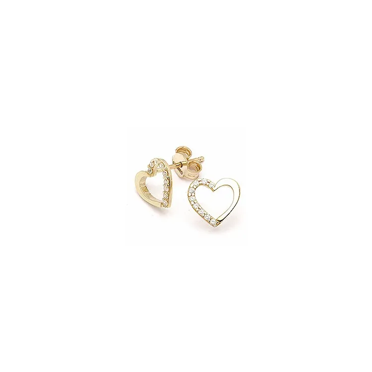 Herz Ohrringe in 9 Karat Gold mit 