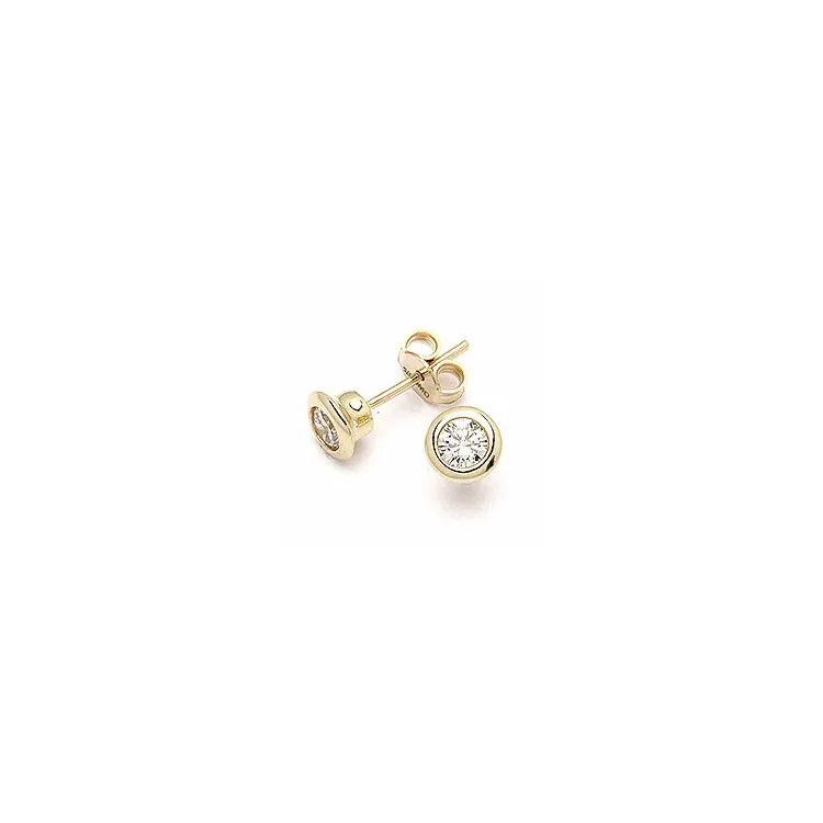 runden Ohrringe in 9 Karat Gold mit 