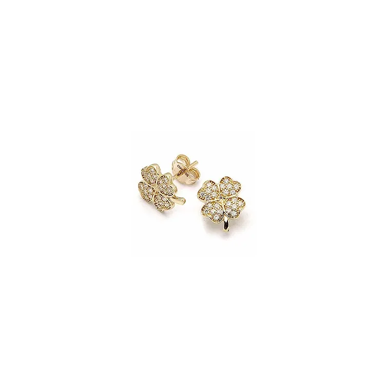 Kleeblatt Ohrringe in 9 Karat Gold mit