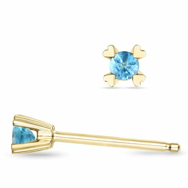 2 x 0,06 ct Topas Solitärohrstecker in 14 Karat Gold mit Topas