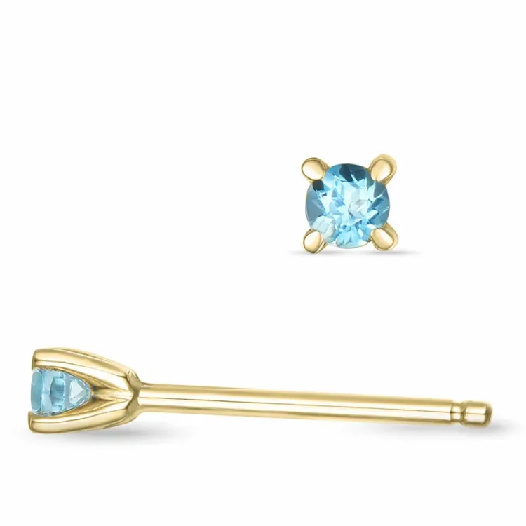 2 x 0,06 ct Topas Solitärohrstecker in 14 Karat Gold mit Topas