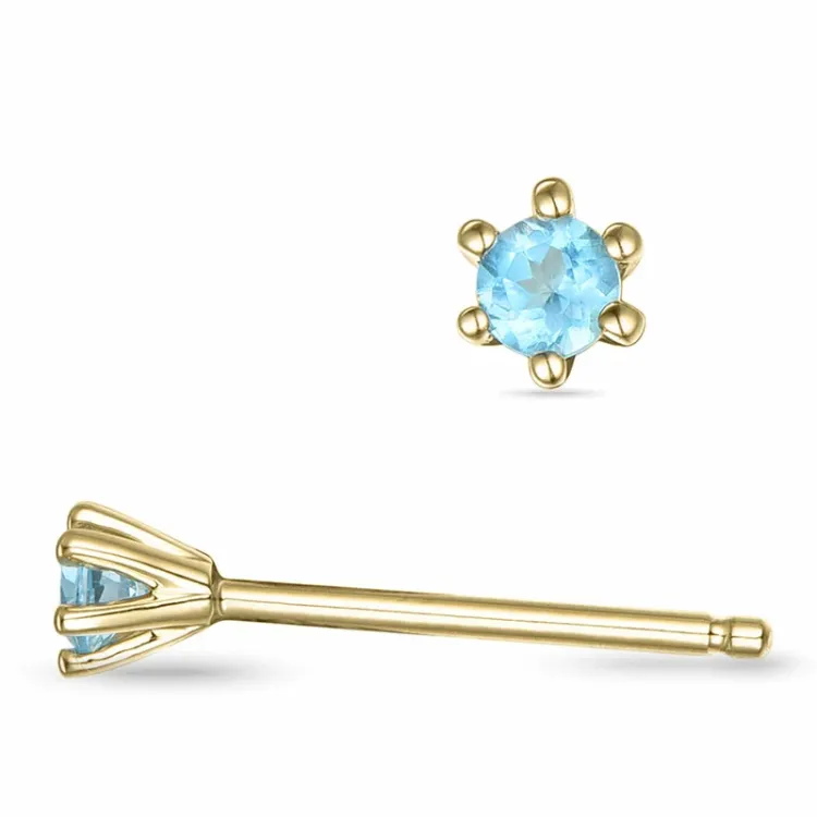 2 x 0,06 ct Topas Solitärohrstecker in 14 Karat Gold mit Topas