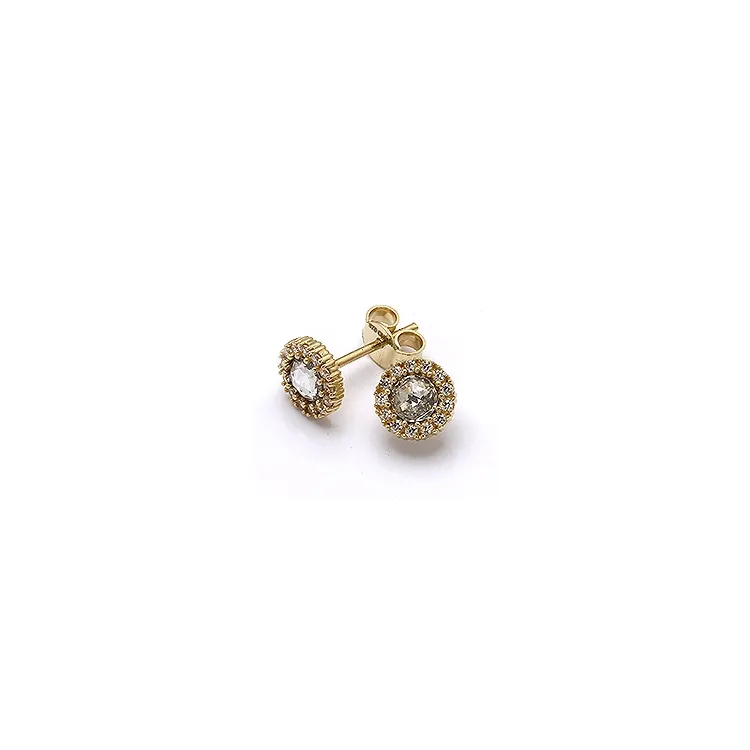 runden Goldohrringe in 9 Karat Gold mit 