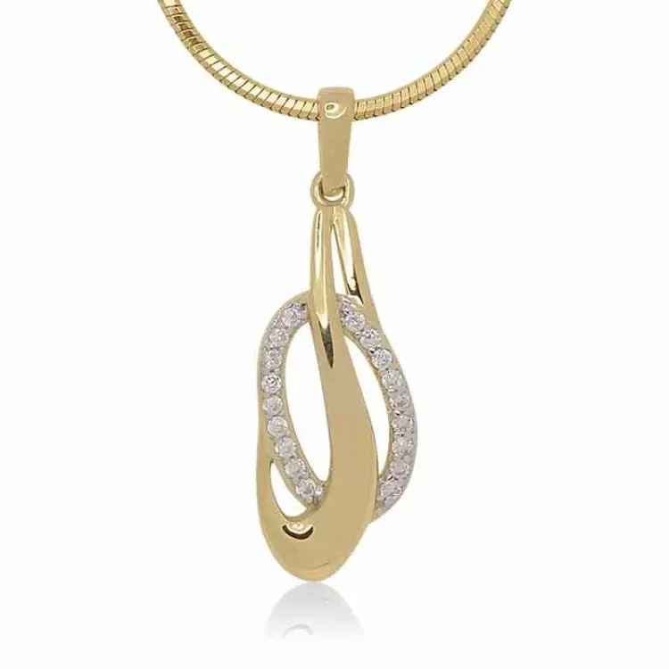 Abstraktem Zirkon Anhänger aus 9 Karat Gold