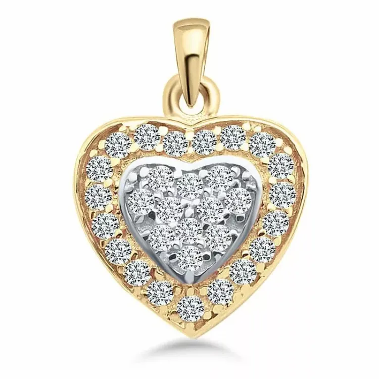Herz Anhänger aus 9 Karat Gold und Weißgold