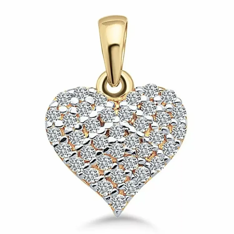 Herz Anhänger aus 9 Karat Gold und Weißgold