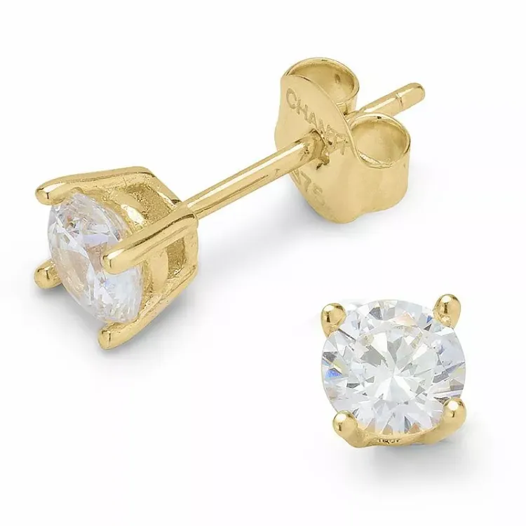 Ohrstecker in 9 karat gold mit zirkonen