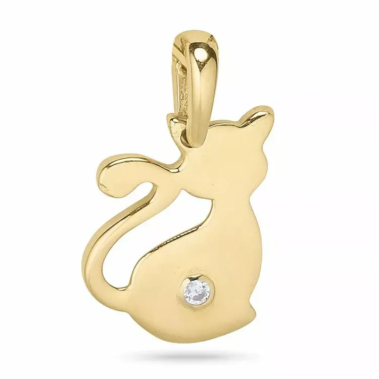Katzen Anhänger aus 9 Karat Gold - Gold Collection