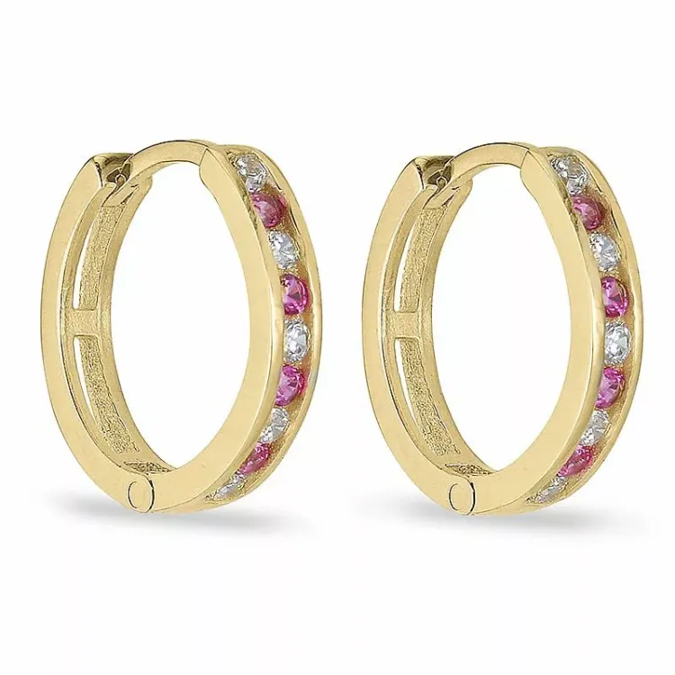 Ohrringe in 9 karat gold mit zirkon und zirkon