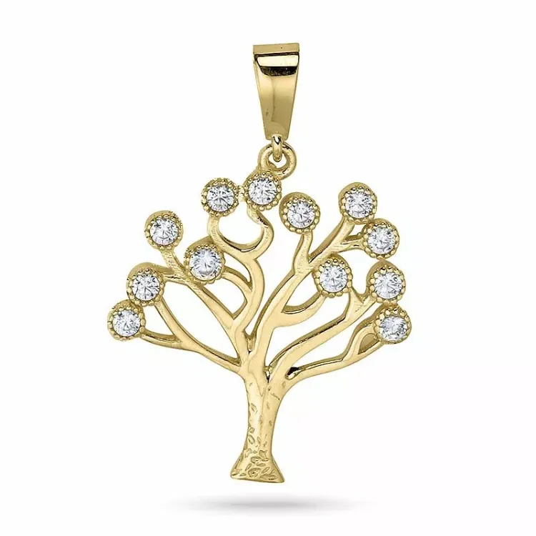 Lebensbaum anhänger aus 9 karat gold