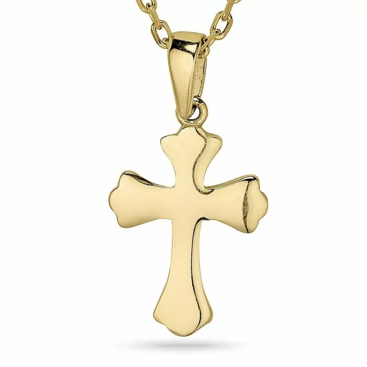 Kreuz halskette aus vergoldetem sterlingsilber und anhänger aus 9 karat gold