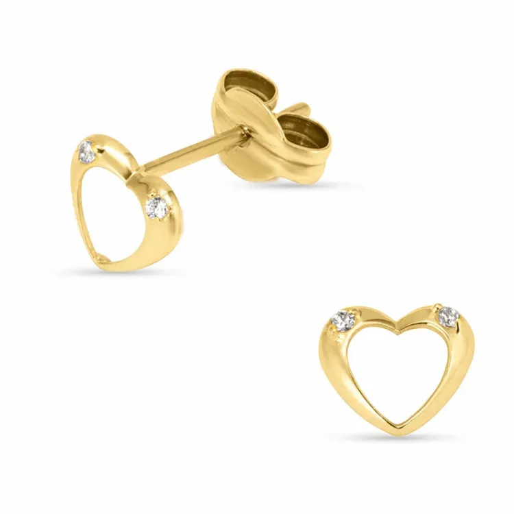 Herz Ohrringe in 9 Karat Gold mit