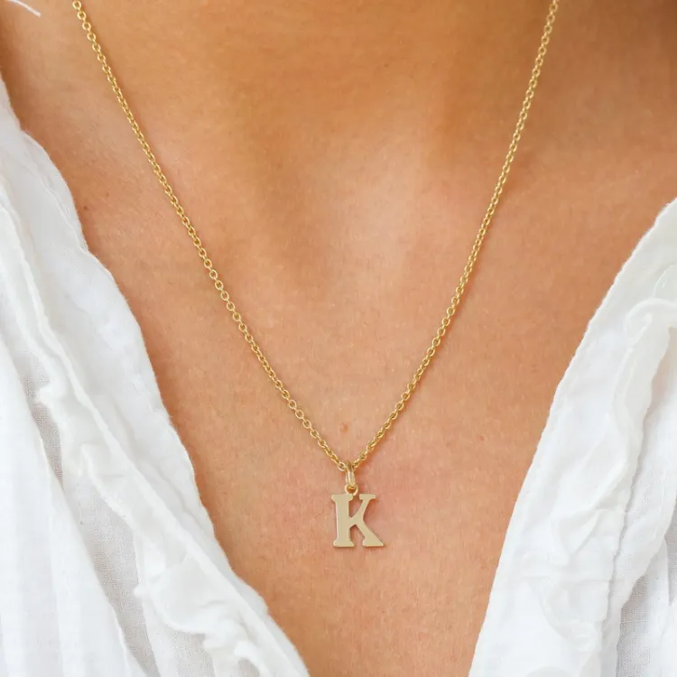 buchstab k Anhänger aus 9 Karat Gold - My Letter