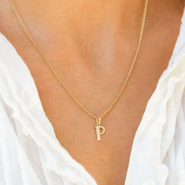 buchstab p Anhänger aus 9 Karat Gold - My Letter