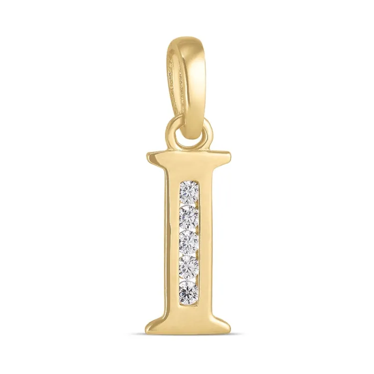buchstab i Zirkon Anhänger aus 9 Karat Gold - My Letter