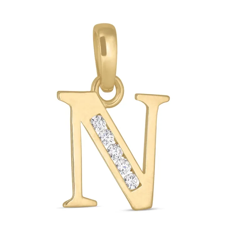 buchstab n Zirkon Anhänger aus 9 Karat Gold - My Letter