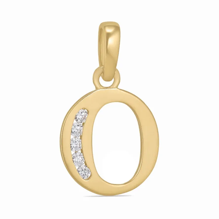 buchstab o Zirkon Anhänger aus 9 Karat Gold - My Letter