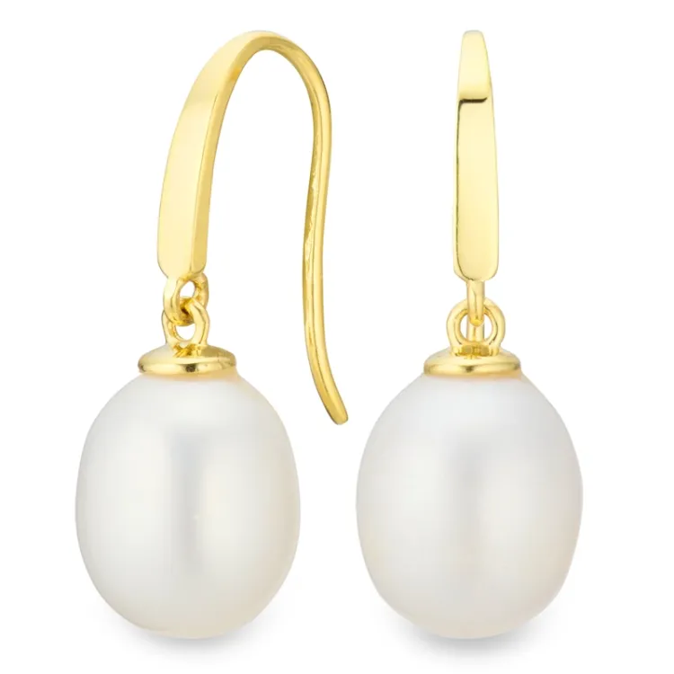 8-8,5 mm Perle Ohrringe in 9 Karat Gold - Gold Collection