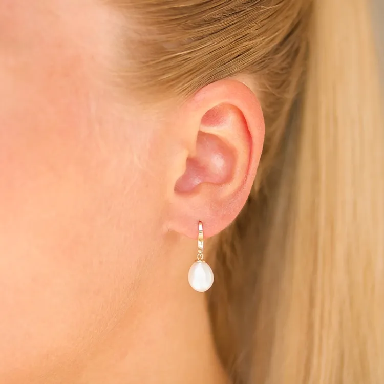 8-8,5 mm Perle Ohrringe in 9 Karat Gold - Gold Collection