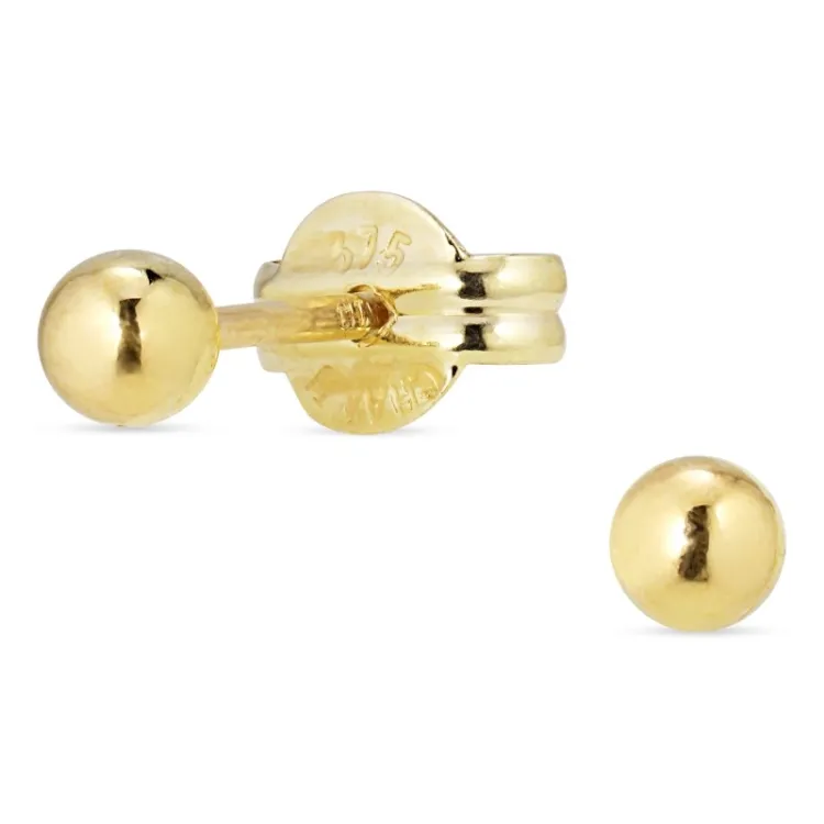 3 mm Kugel Goldohrringe in 9 Karat Gold - Gold Collection