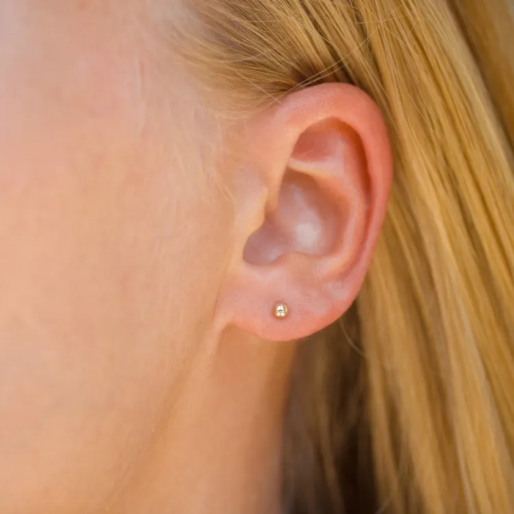 3 mm Kugel Goldohrringe in 9 Karat Gold - Gold Collection