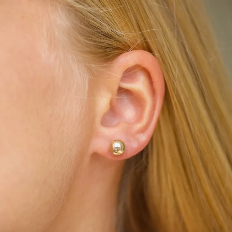 7 mm Kugel Ohrringe in 9 Karat Gold - Gold Collection