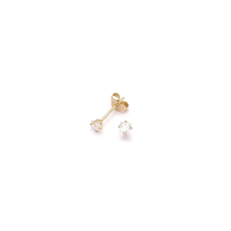 Kollektionsmuster 3 x 3 mm Ohrstecker in 9 Karat Gold mit Zirkon