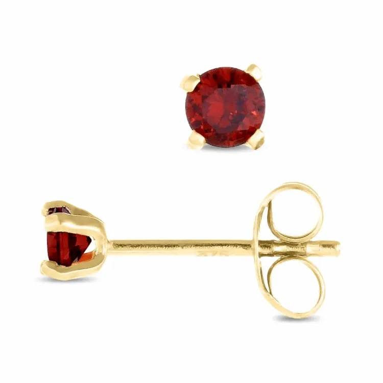 kleinen Ohrstecker in 9 Karat Gold mit synthetisch Granat - Gold Collection
