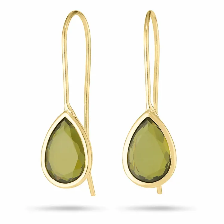 Tropfen Ohrringe in 9 Karat Gold mit Zirkon - Gold Collection