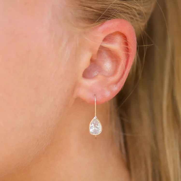 Tropfen Ohrringe in 9 Karat Gold mit Zirkon - Gold Collection