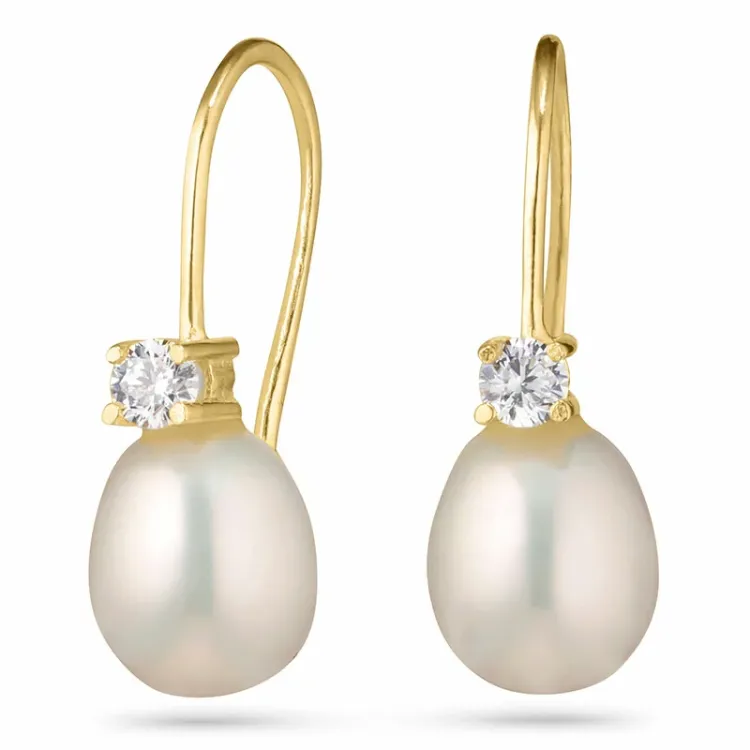 Kollektionsmuster Ohrringe in 9 Karat Gold mit Zirkon