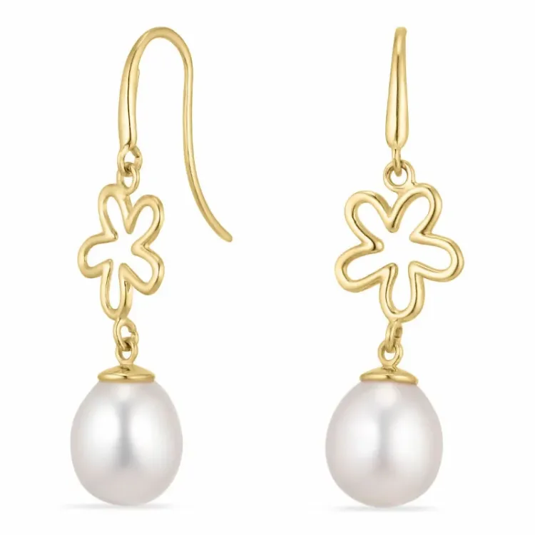 Blumen Ohrringe in 9 Karat Gold mit  - Gold Collection