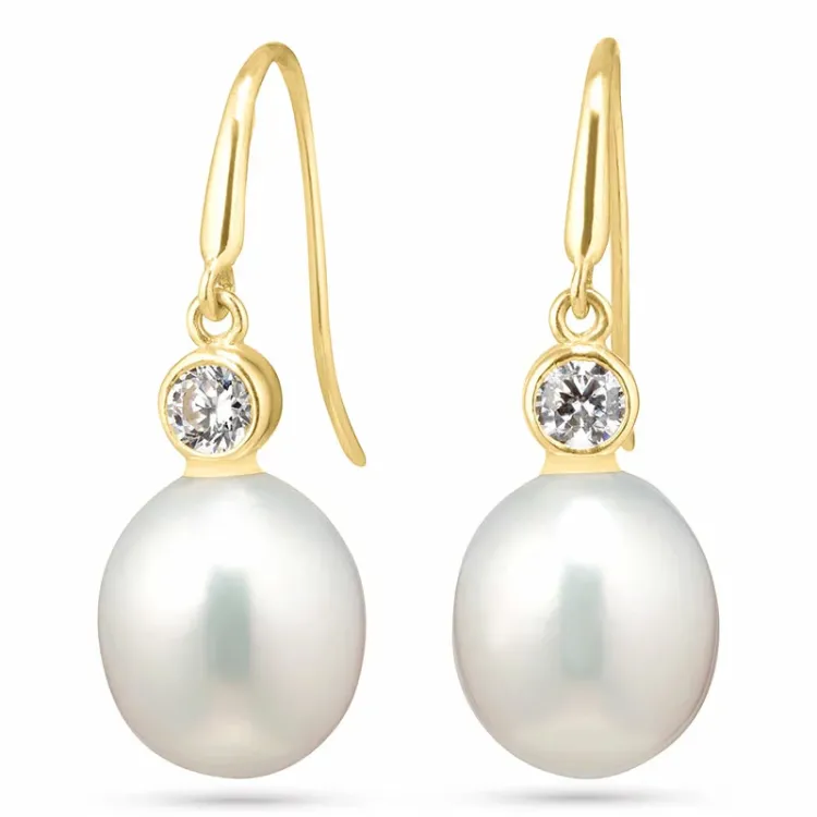 Ohrringe in 9 Karat Gold mit Zirkon - Gold Collection