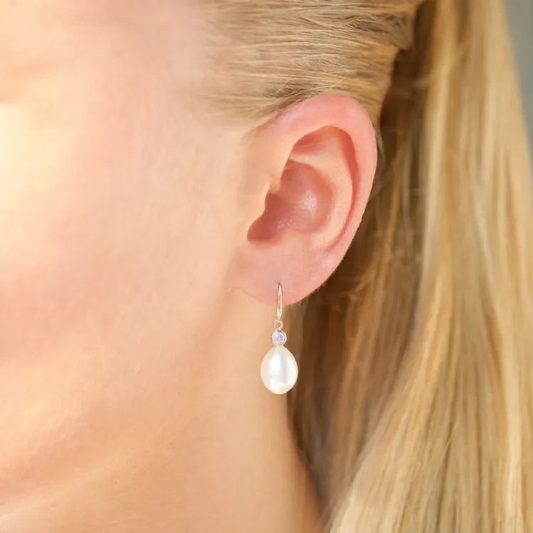 Ohrringe in 9 Karat Gold mit Zirkon - Gold Collection