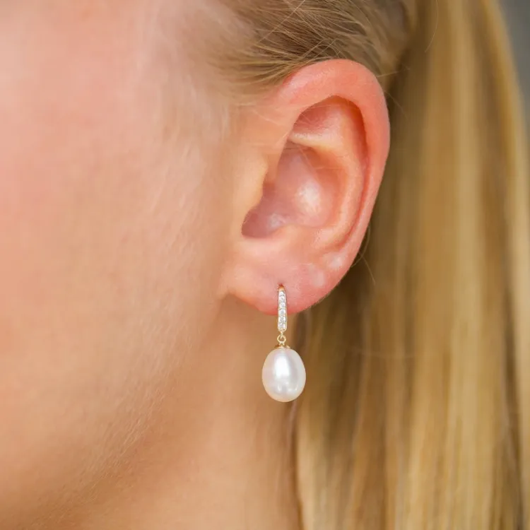 Ohrringe in 9 Karat Gold mit Zirkon - Gold Collection