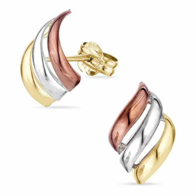 Ohrringe in 9 Karat Gold Weißgold und Rotgold - Gold Collection