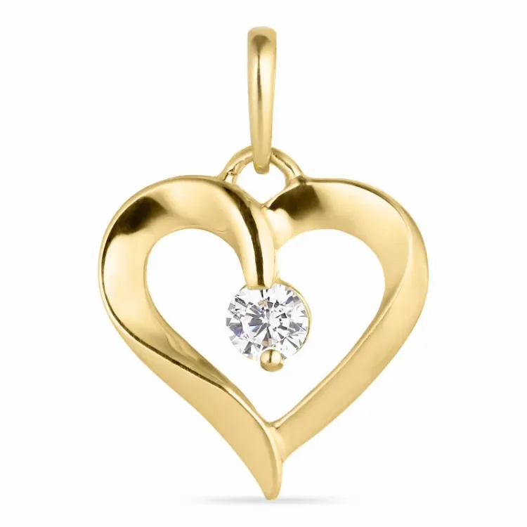 Herz Zirkon Anhänger aus 9 Karat Gold