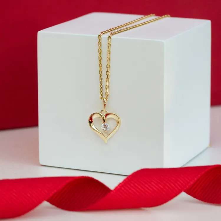 Herz Zirkon Anhänger aus 9 Karat Gold