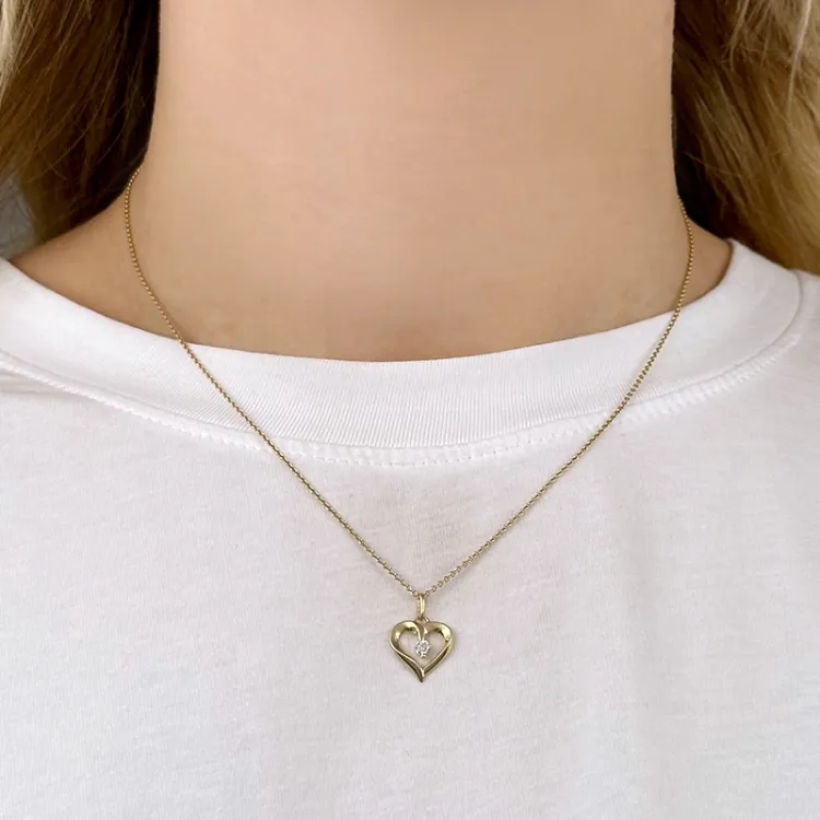 Herz Zirkon Anhänger aus 9 Karat Gold