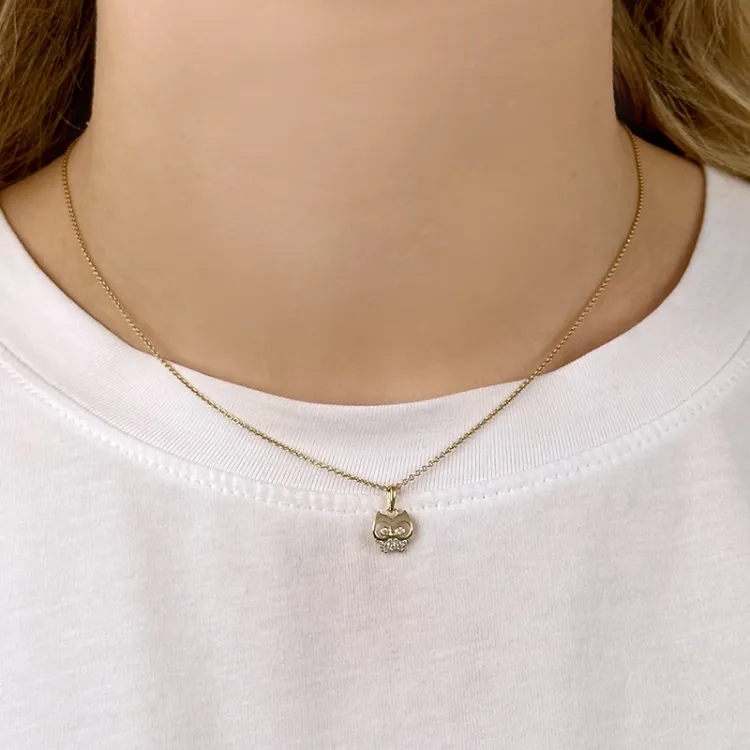 Eule Anhänger aus 9 Karat Gold - Gold Collection