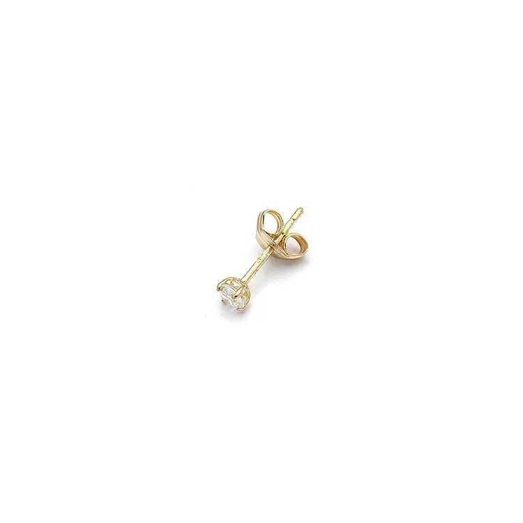 1/2 Paar 3 mm Ohrringe in 9 Karat Gold mit Zirkon - Gold Collection