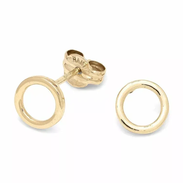 runden Ohrstecker in 9 Karat Gold - Gold Collection