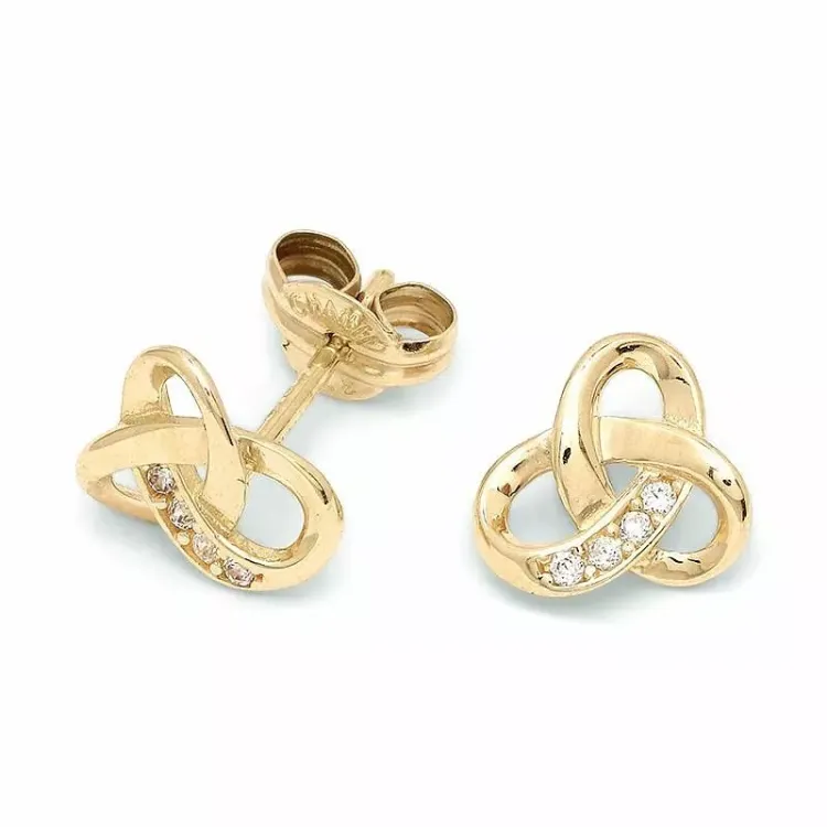 echten Gold Ohrstecker in 9 Karat Gold mit Zirkon - Gold Collection