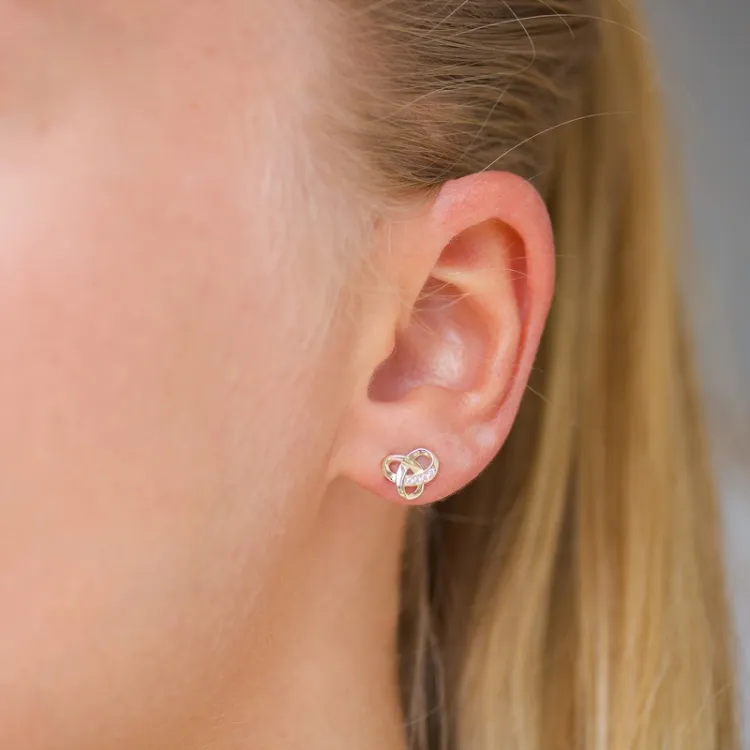 echten Gold Ohrstecker in 9 Karat Gold mit Zirkon - Gold Collection