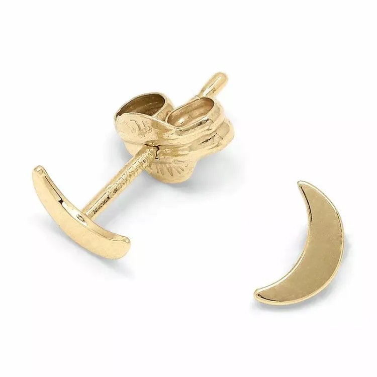 kleinen Mond Ohrstecker in 9 Karat Gold - Gold Collection