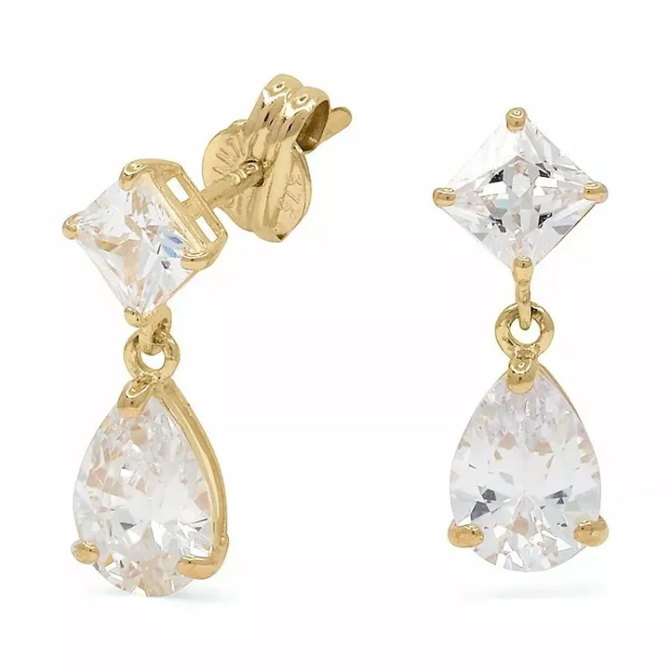 Tropfen Goldohrringe in 9 Karat Gold mit Zirkon - Gold Collection