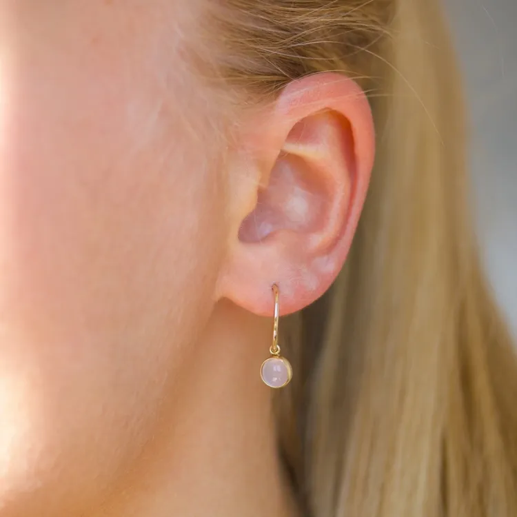 12,5 mm Kreole in 9 Karat Gold mit synthetischer Quarz - Gold Collection