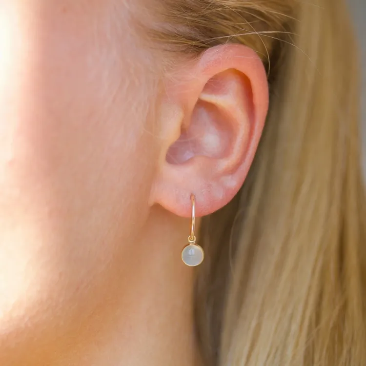 13 mm Kreole in 9 Karat Gold mit synthetischer Quarz - Gold Collection