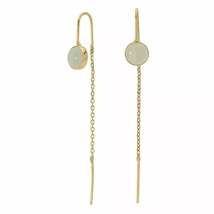 lange ketten ohrringe in 9 Karat Gold mit synthetischer Quarz - Gold Collection